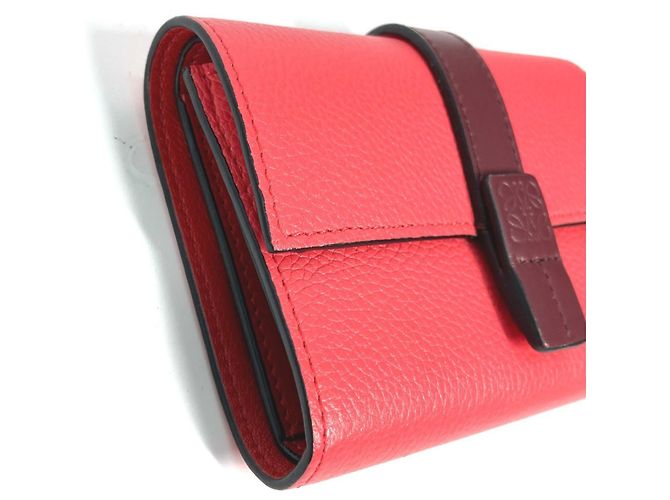 LOEWE Two-Tone Anagram Small Vertical Wallet Brown Pink - view 4