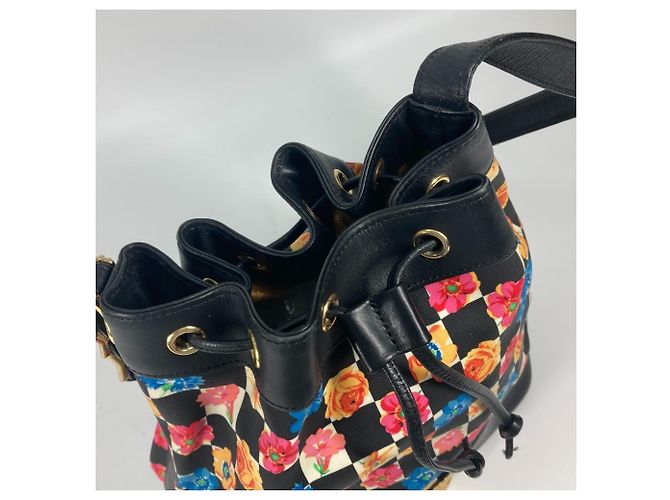 Borsa a Spalla con Corda Floral Chain di Versace Nero Multicolore - vista 10
