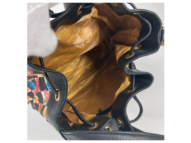 Borsa a Spalla con Corda Floral Chain di Versace Nero Multicolore - vista 15