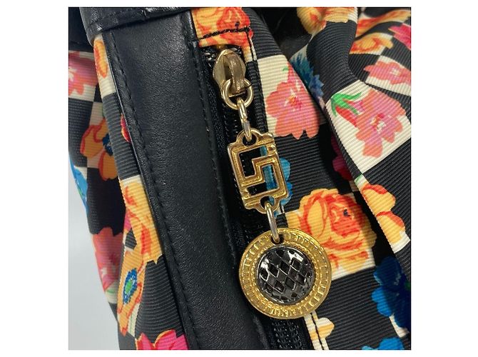 Borsa a Spalla con Corda Floral Chain di Versace Nero Multicolore - vista 5