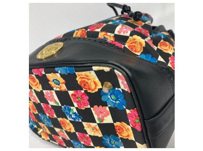 Borsa a Spalla con Corda Floral Chain di Versace Nero Multicolore - vista 7
