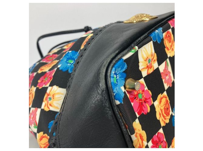 Borsa a Spalla con Corda Floral Chain di Versace Nero Multicolore - vista 8