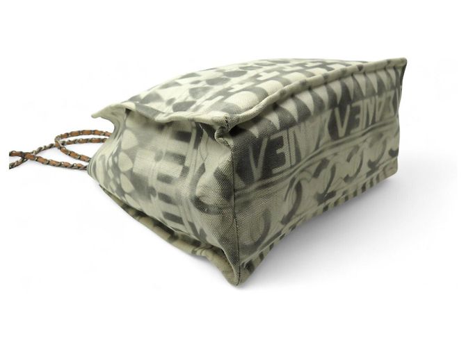 BORSA A MANO CHANEL DEAUVILLE ILIAD MM CANVAS GRIGIO - vista 3