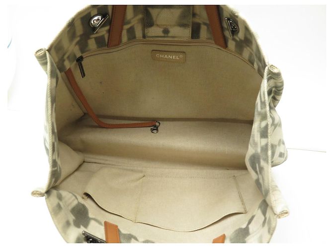 BORSA A MANO CHANEL DEAUVILLE ILIAD MM CANVAS GRIGIO - vista 7