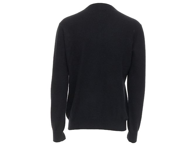 Minimalistischer klassischer V-Ausschnitt-Pullover aus schwarzer Kaschmirwolle von Hermès - Ansicht 5