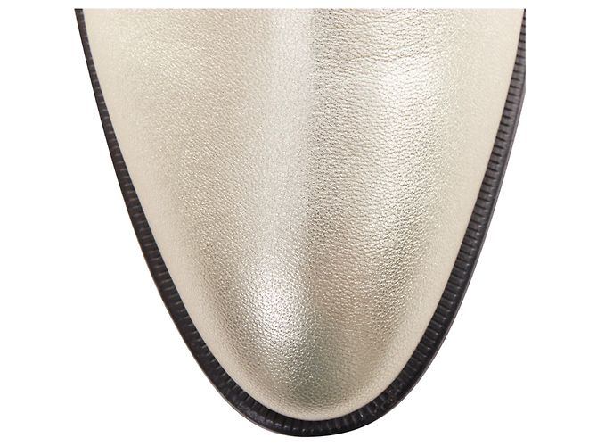 Tom Ford metallic light g leather cuban heels Chelsea ankle boots - view 6