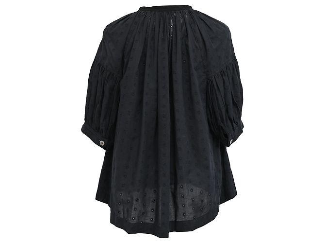 Comme Des Garcons Blusa con occhielli Tricot Comme Des Garçons in cotone nero - vista 3
