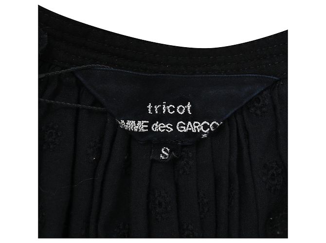 Comme Des Garcons Blusa con occhielli Tricot Comme Des Garçons in cotone nero - vista 4