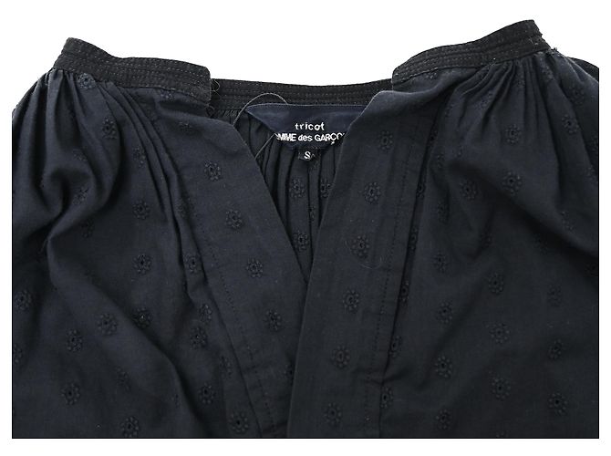 Comme Des Garcons Blusa con occhielli Tricot Comme Des Garçons in cotone nero - vista 5