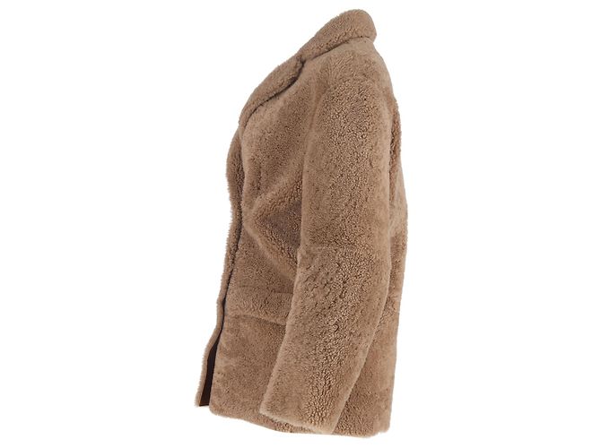 Abrigo de shearling Joseph en piel de cordero marrón Castaño - vista 2