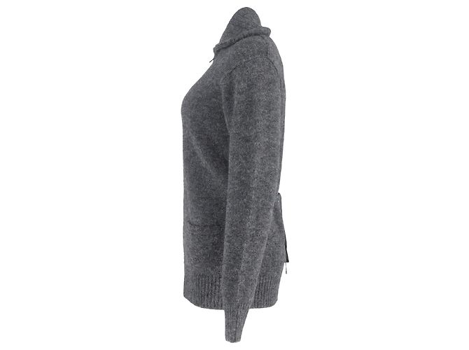 Isabel Marant Zip-Cardigan aus grauer Wolle - Ansicht 2