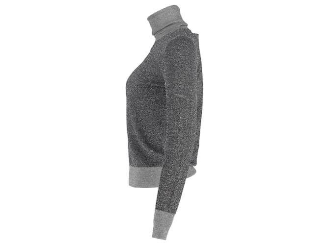 Joseph Metallic Rollkragenpullover aus grauer Wolle - Ansicht 2
