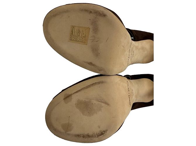 Sandales ouvertes Lagoon en daim marron de Jimmy Choo Rouge - vue 10