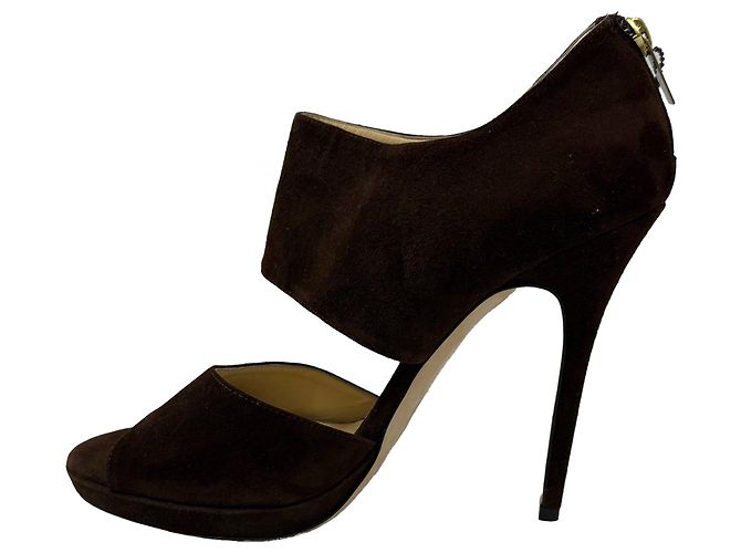 Sandales ouvertes Lagoon en daim marron de Jimmy Choo Rouge - vue 5