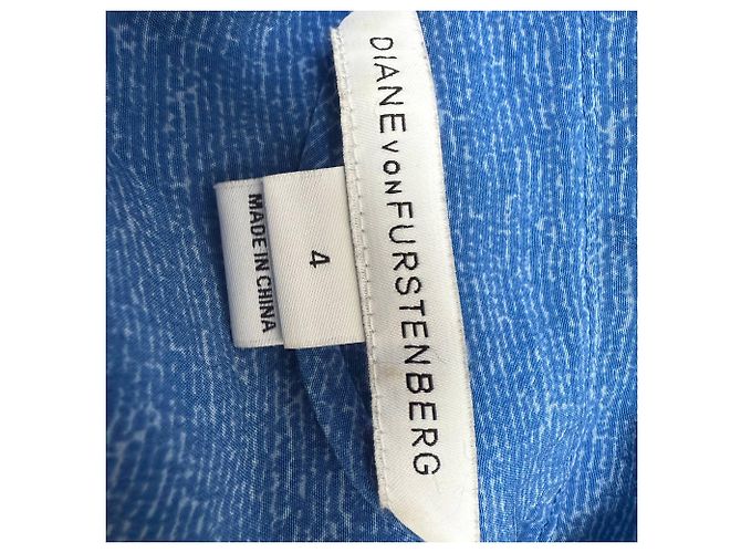 Vestido Mini Cinturón en Seda Azul de Diane von Furstenberg Azul claro - vista 4