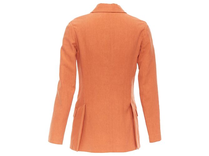 Hermès Blazer de Lino con Botón y Logo de Hermes Naranja - vista 6