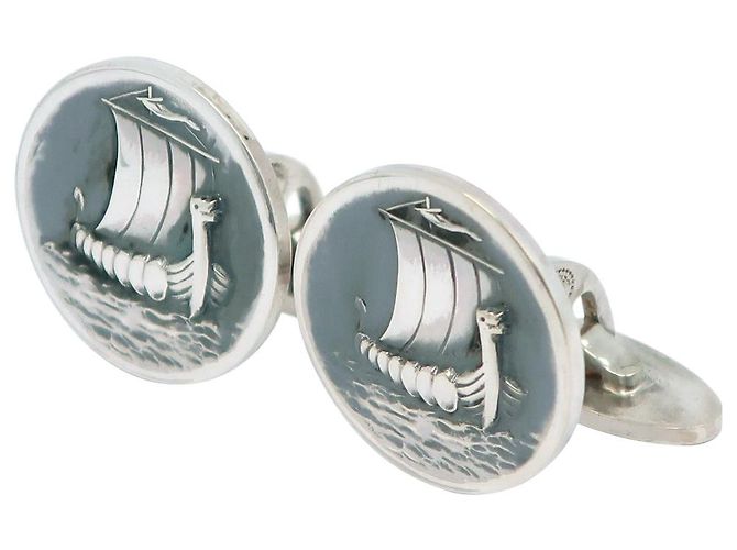 Autre Marque Gemelli in argento 925 Georg Jensen Nave - vista 2
