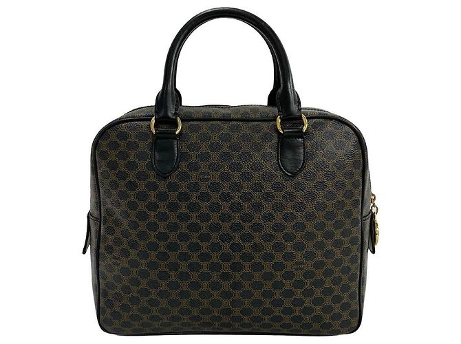 Céline Borsa Celine Maillon Trionph Canvas Leather Marrone Nero - vista 5