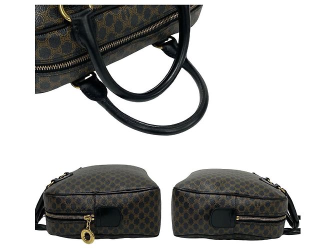 Céline Borsa Celine Maillon Trionph Canvas Leather Marrone Nero - vista 6
