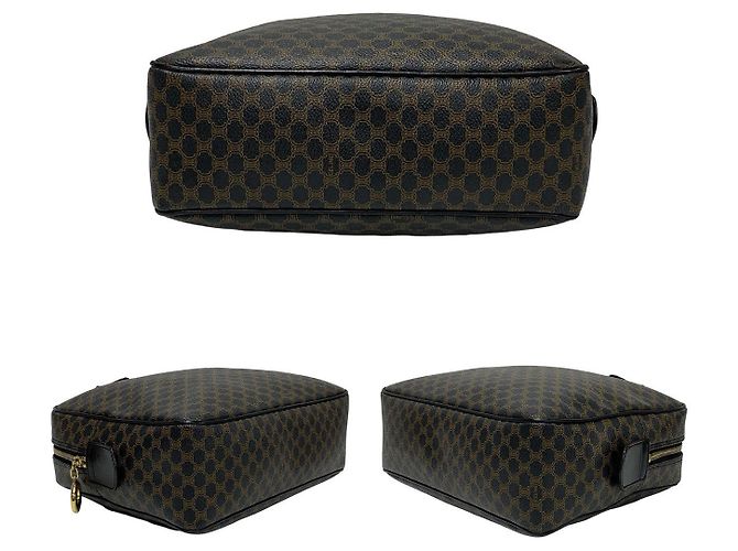 Céline Borsa Celine Maillon Trionph Canvas Leather Marrone Nero - vista 7