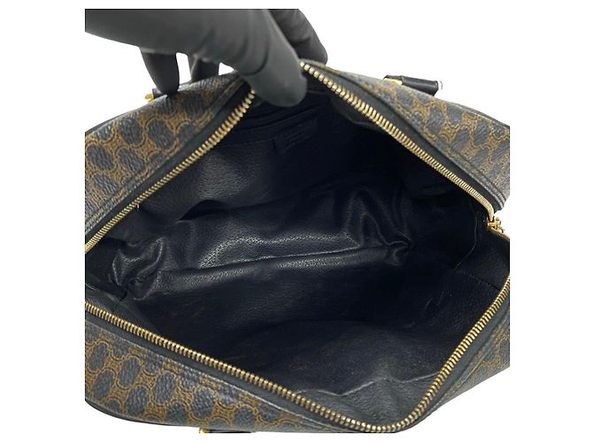 Céline Borsa Celine Maillon Trionph Canvas Leather Marrone Nero - vista 9