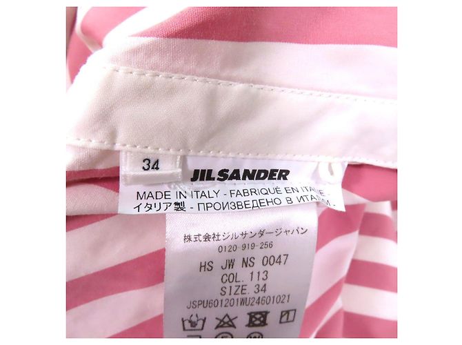 Camisa de algodón Jil Sander JSPU601201 Rosa Blanco - vista 6
