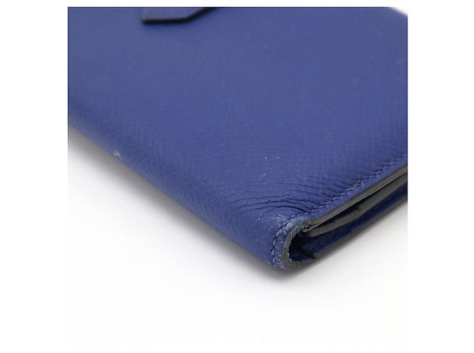 Cartera larga Hermès Béarn Soufflet en Epsom Azul - vista 3