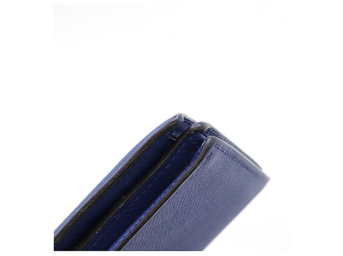 Cartera larga Hermès Béarn Soufflet en Epsom Azul - vista 4