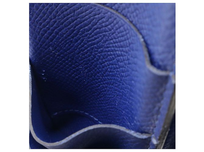 Cartera larga Hermès Béarn Soufflet en Epsom Azul - vista 7
