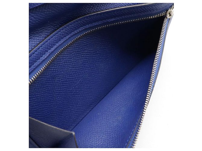Cartera larga Hermès Béarn Soufflet en Epsom Azul - vista 8