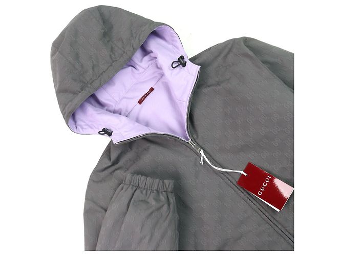 Chaqueta acolchada compuesta reversible con capucha Gucci Gris Morado oscuro - vista 2
