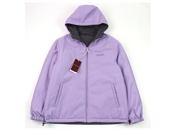 Chaqueta acolchada compuesta reversible con capucha Gucci Gris Morado oscuro - vista 4