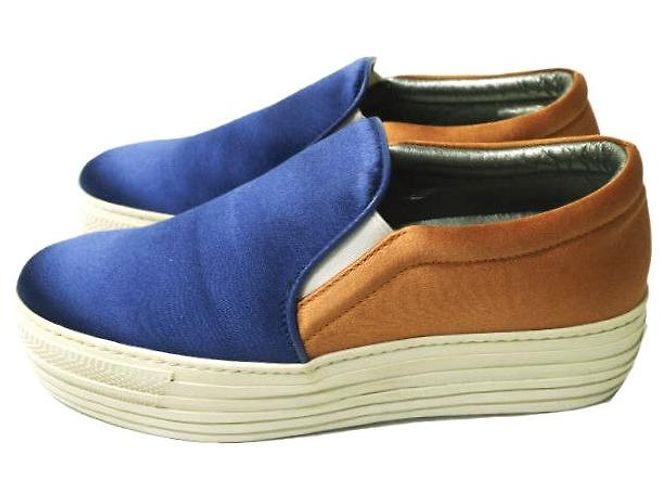 Autre Marque Joshua Sanders SATIN SLIP-ON Sneaker Blau Orange - Ansicht 2