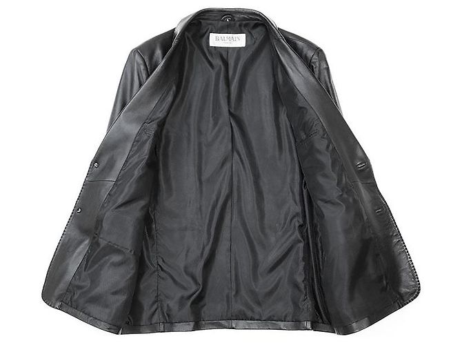 Chaqueta de piel de cordero Balmain Paris Negro - vista 6