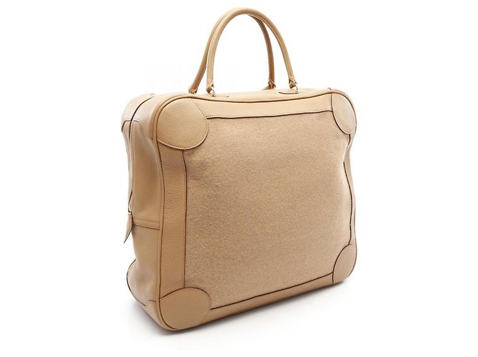Borsa Hermès Omnibus GM in taurillon Clémence e lana Beige - vista 3