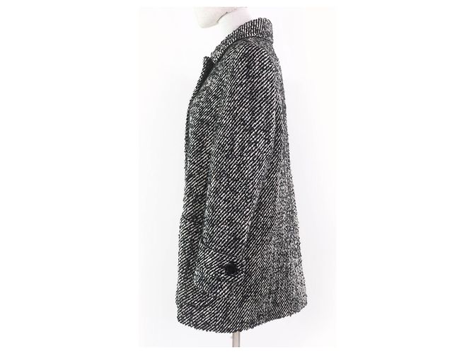 Burberry London Nova check Mohair Wool Coat Black - view 2