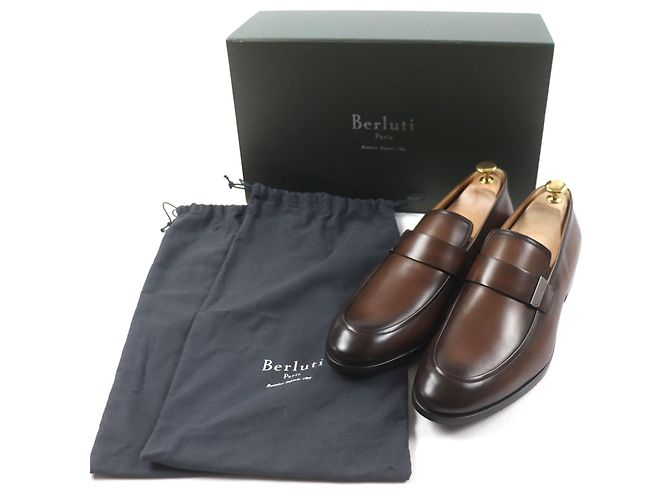 Autre Marque Berluti Refret Patina Leder Slipper Braun - Ansicht 2