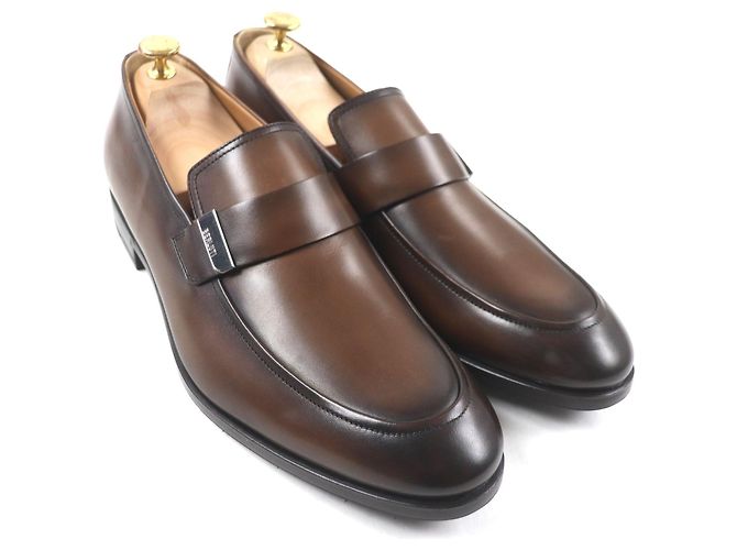 Autre Marque Berluti Refret Patina Leder Slipper Braun - Ansicht 3