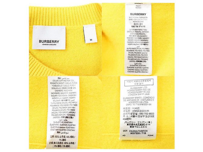 Burberry Kaschmir-Mix Pullover Gelb - Ansicht 10