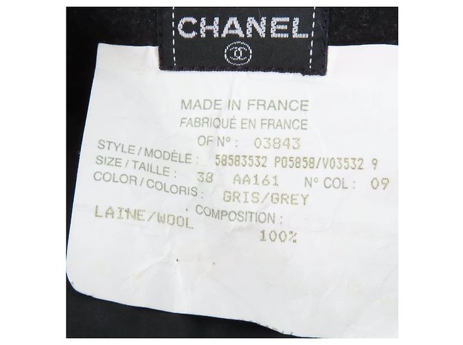 Gonna con Bottone COCO di Chanel Grigio Grigio antracite - vista 8