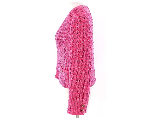 Chaqueta de algodón tweed COCO Mark de Chanel Rosa - vista 2