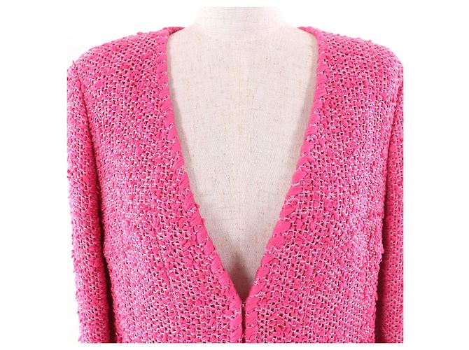 Chaqueta de algodón tweed COCO Mark de Chanel Rosa - vista 4