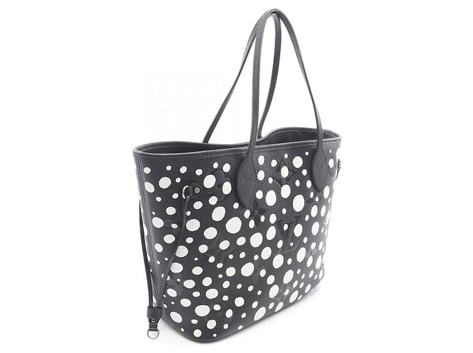 Bolso tote limitado LOUIS VUITTON × yayoi kusama Neverfull MM Monogram Empreinte Negro Blanco - vista 2