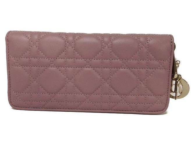 Dior Lady Dior Voyageur Lambskin Long Wallet - view 3