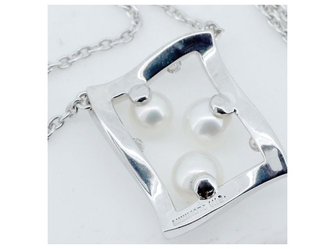 Collana in perle e diamanti in oro bianco Au750 Mikimoto Argento - vista 4