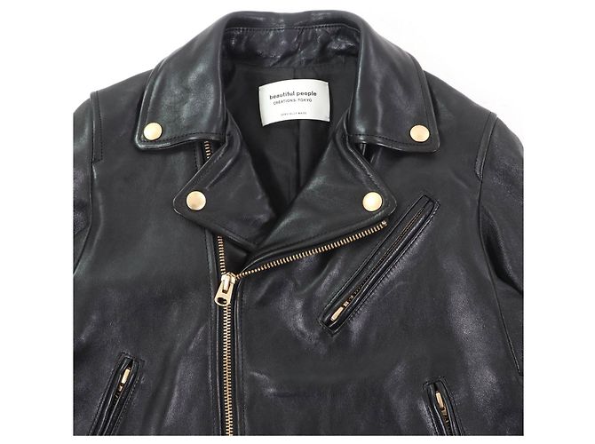 Autre Marque Lammleder Kinderjacke Beautiful People Schwarz - Ansicht 3