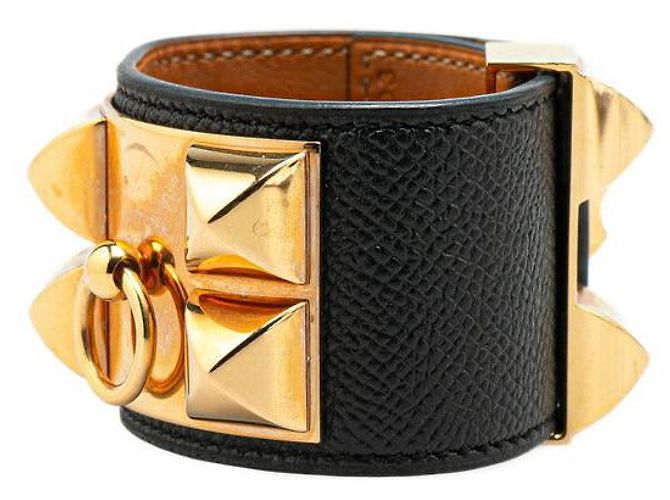 Ring Bracciale Collier de Chien Epsom Hermès Nero - vista 2