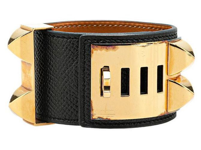 Ring Bracciale Collier de Chien Epsom Hermès Nero - vista 3