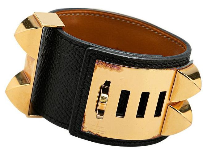 Ring Bracciale Collier de Chien Epsom Hermès Nero - vista 4