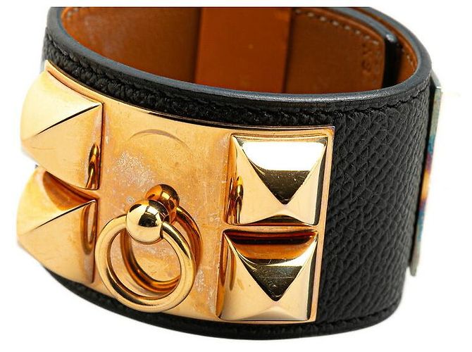 Ring Bracciale Collier de Chien Epsom Hermès Nero - vista 5